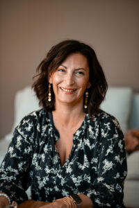 Angélique Giraud, accompagnante, lors d'une séance